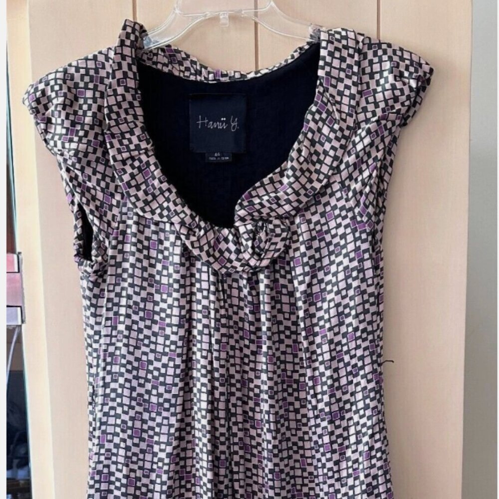 hanii y dress size 44 mini squares pattern multi colored